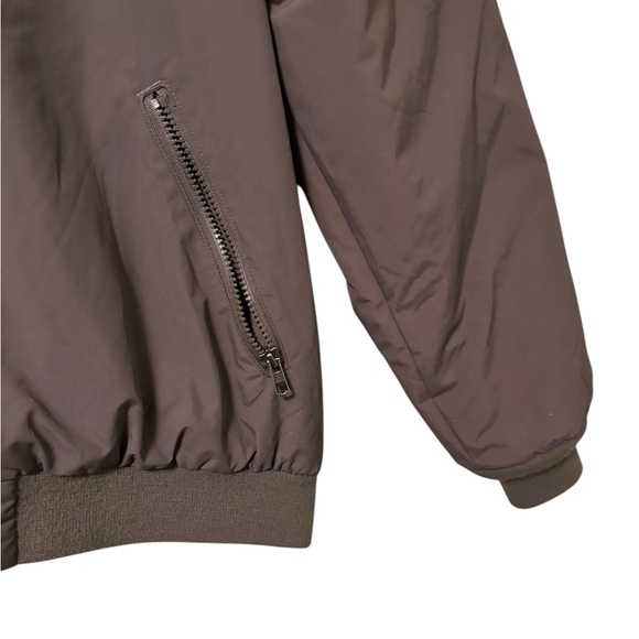 LL BEAN Men’s Taupe Brown Fleece Lined Zip Shelled Warm-Up Bomber Jacket Large - Picture 3 of 9